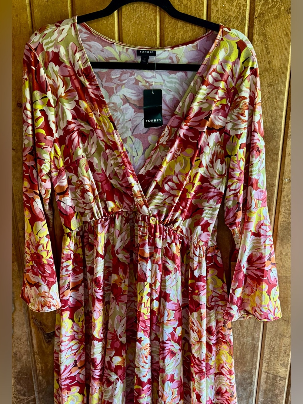 Torrid Floral Surplice Wrap Dress 1X